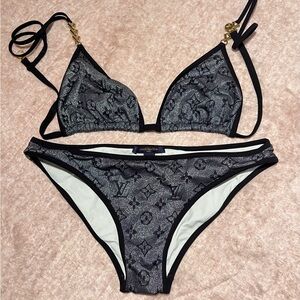 Louis Vuitton Black and Gray Women's Bikini Set